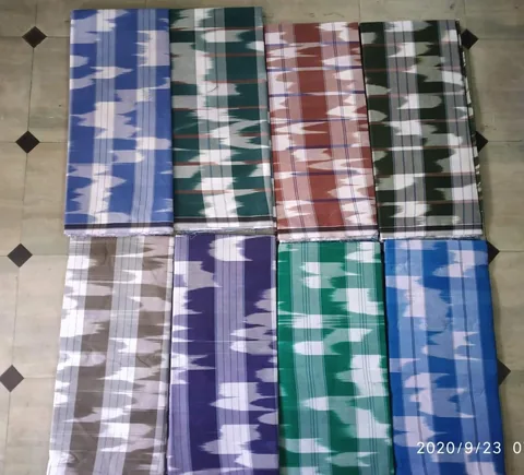 Original colourful checked lungi photograph