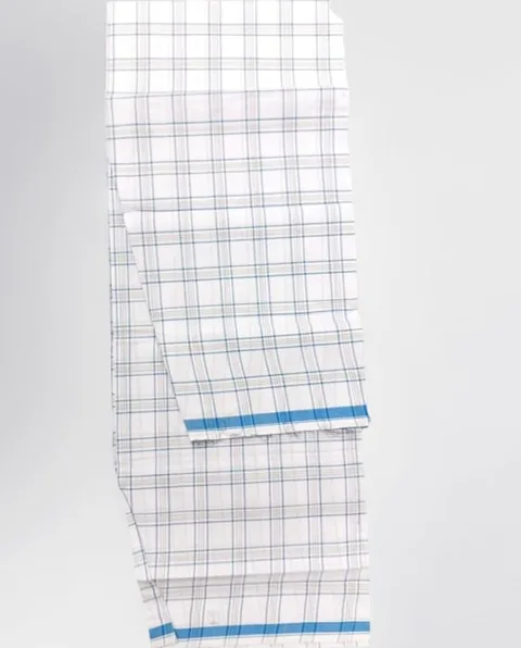 Original white lungi with blue border photograph